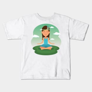 Meditating girl Kids T-Shirt